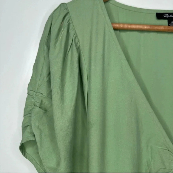 Madewell Gatehouse Green Leedra Button-Front Midi Dress Size 10 - Picture 15 of 15